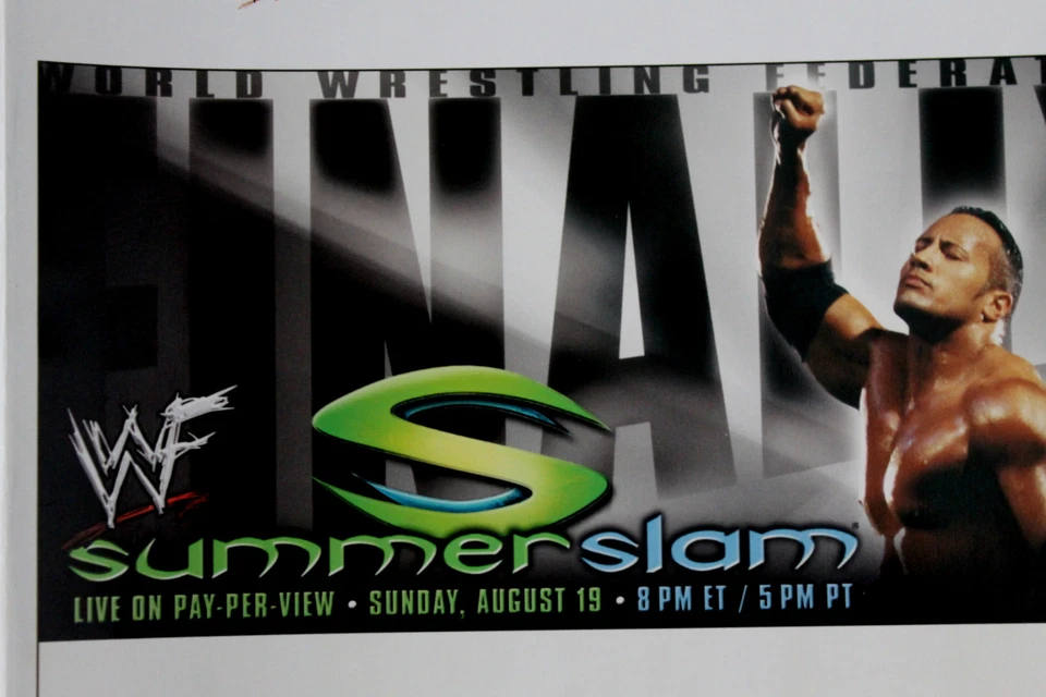 WWF WWE 2001-2002 The Rock Pay Per View calendario de lucha libre anuncio mini póster pulido Foto 4 de 4