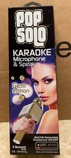 Tzumi Pop Solo Karaoke Microphone  Speaker Blue Tooth Gold Rhinestone NEW-BOXED
