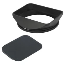 Rectangle Rectangular Metal Screw-in Lens Hood with Cap for 77mm Lens Filter
