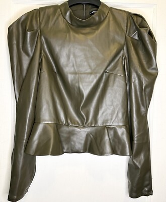 express leather peplum top