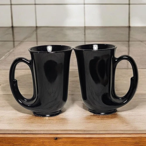 Black Amethyst Tiara Indiana Glass Hunter's Horn Mugs Steins Vintage Art Deco