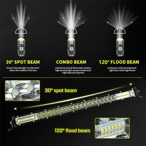 20inch 648W Led Light Bar Dual Row Spot Flood Combo Work UTE Truck SUV ATV - Picture 8 of 11