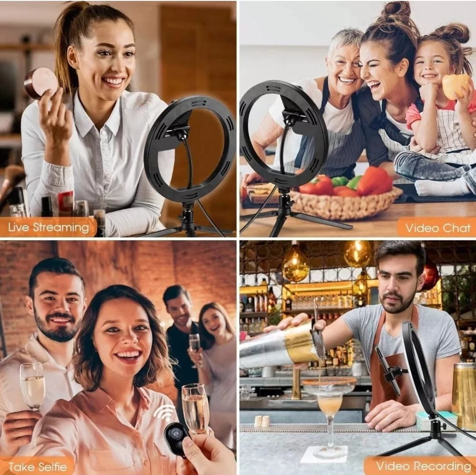 10 inch LED Ring Lights With Tripod Stand & Phone Holder for Selfie Makeup UK - Image 4 of 4