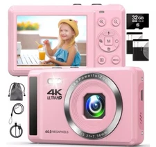Digital Camera 32GB HD 1080P 44MP 2.4'' LCD Display Screen 16X Zoom Anti-Shake