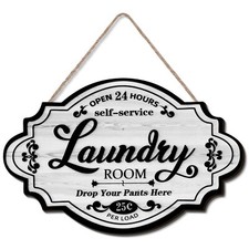 Letrero artístico de pared para lavado y secado de ropa, para baño.