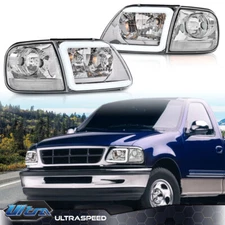Fit For 1997-2004 F150 Expedition White Reflector LED Headlights & Corner Lights