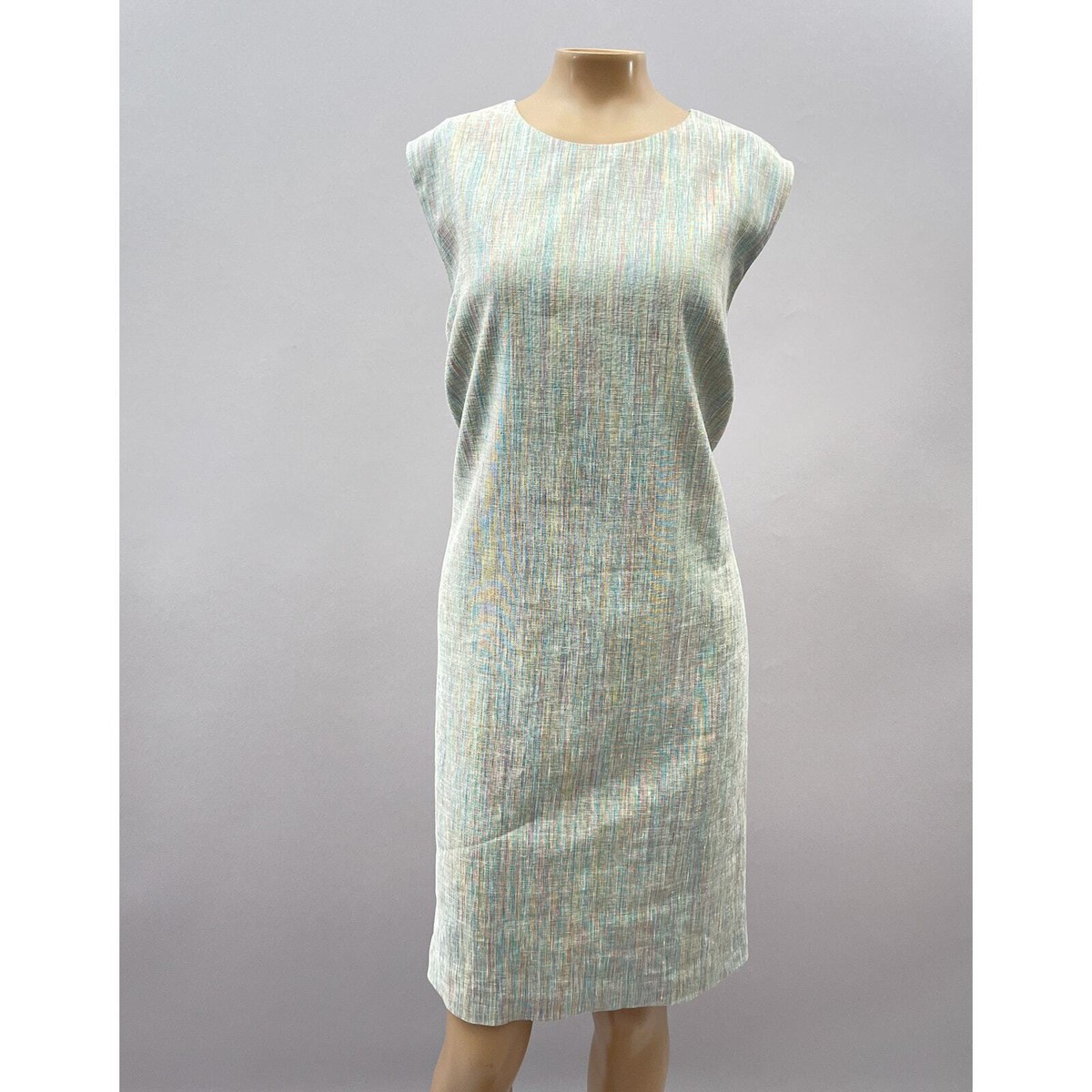 Theory Dress Women 18 Rainbow Easy Shift Multi Linen Casual Coastal Career