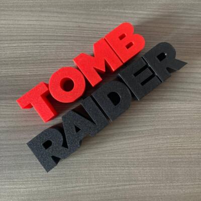 3D fan art TOMB RAIDER Lara Croft logo gaming desk | 3D TOMB RAIDER Lara Croft s