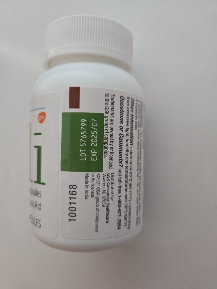 alli Diet Weight Loss Supplement Pills, Orlistat 60Mg Capsules, 170