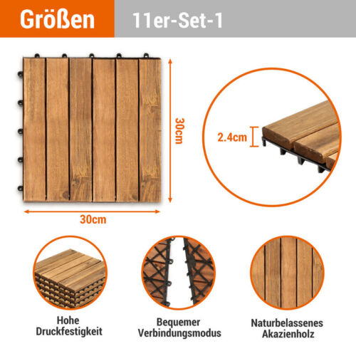 1m² Holzfliesen Fliesen Platten Terrassenfliesen Holzfliese 30x30cm Bodenbelage - Bild 13 von 13