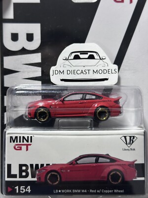 Mini GT #154 LB Works BMW M4 - Red w/Copper Wheels Japan LBWK