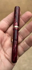 Vintage Wahl EVERSHARP ? Bantam Doric RED MARBLED Hi-Chrome FOUNTAIN PEN W Neese