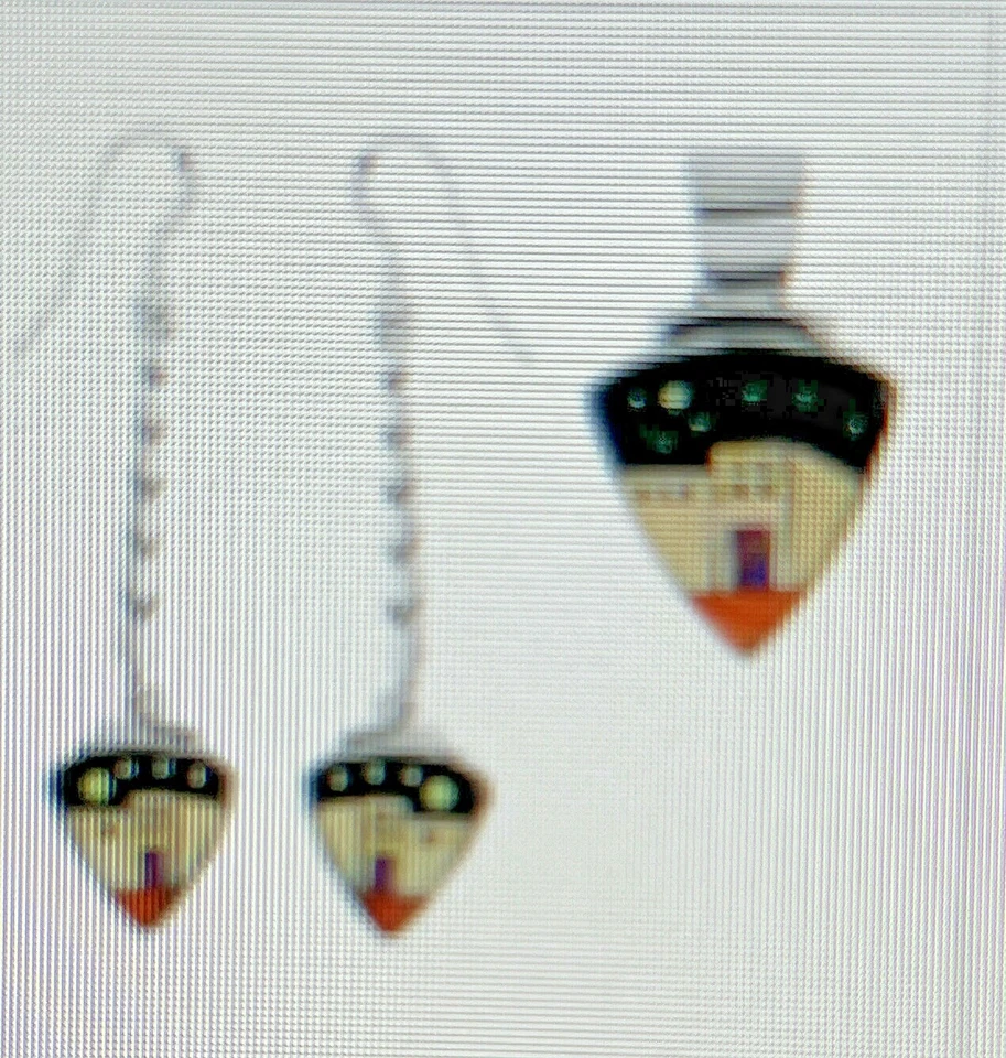 Pendiente colgante con forma de punta de flecha de múltiples piedras preciosas con concha de ostra espinosa naranja Foto 2 de 4