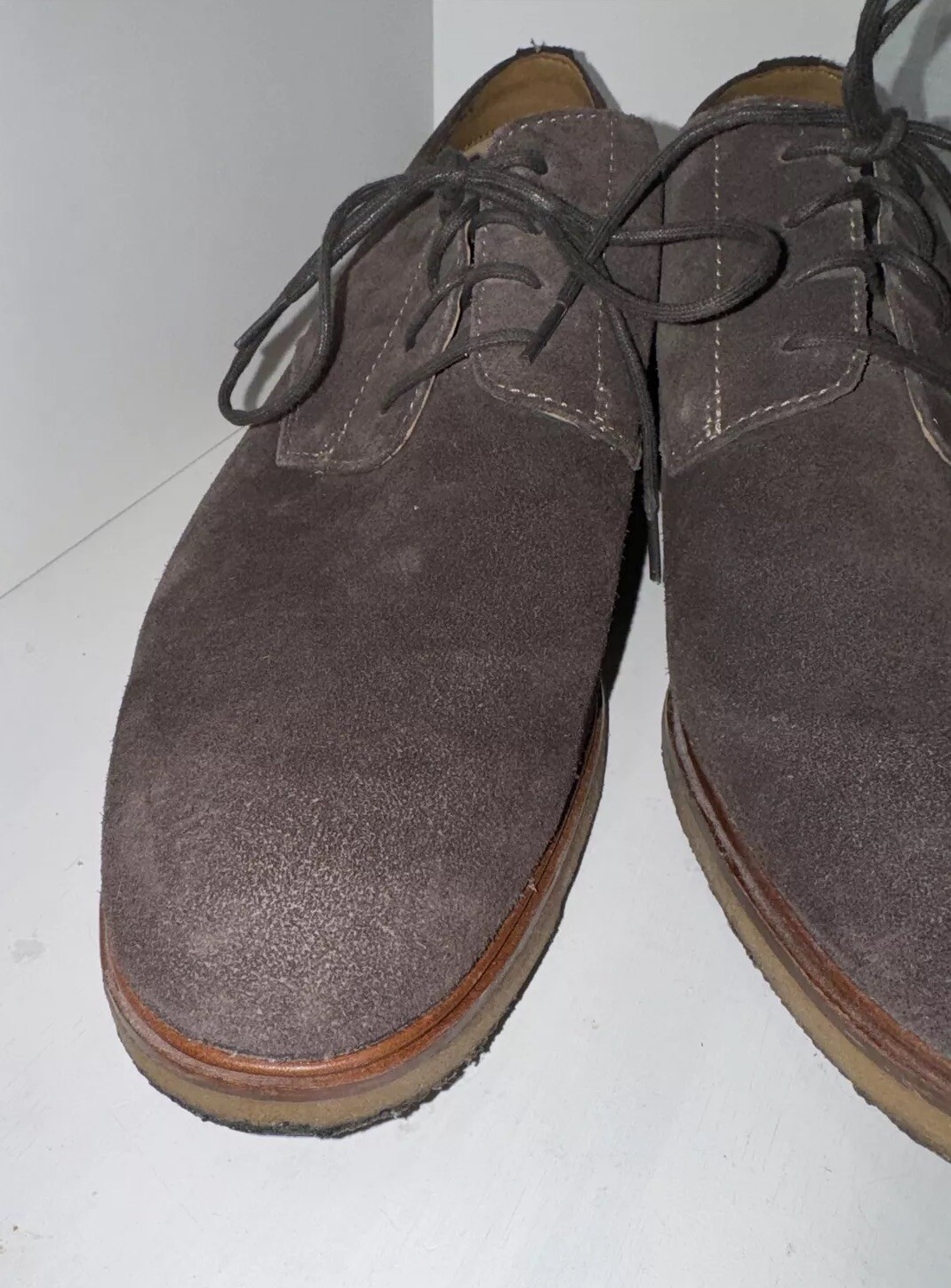 SAOLA Scarpe Clarks Derby uomo taglia 14M marrone scamosciato casual comode stringate punta liscia
