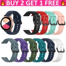 For Samsung Galaxy Watch 3 41mm Active 2 40mm 44mm Silicone 20mm Soft Band Strap