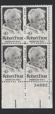 ALLYS STAMPS US Plate Block Scott #1526 10c Robert Frost - Poet [4] MNH [STK]