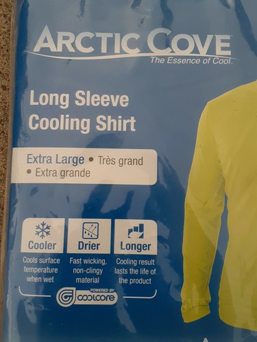 Arctic Cove XL Long Sleeve Cooling Shirt Sun Protection Safety Yellow Outdoor UV - 第 2/5 張圖片