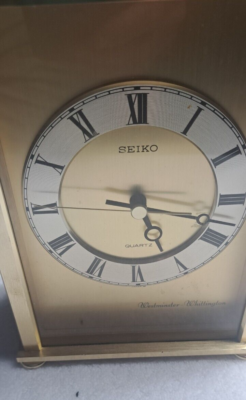 seiko brass westminster whittington chime mantle clock perfect