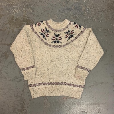 Vintage abstrakter Strickpullover; Cottagecore Funky Grandad Sweater - Small