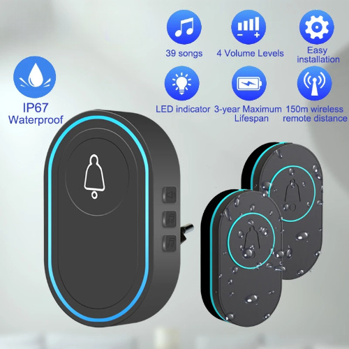 Wireless Doorbell Home Welcome Doorbell Waterproof 300m Remote Smart Door Bell