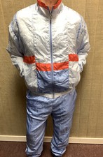 Vintage 90s Lavon Windbreaker Jacket  Pants Sz Large Tracksuit Blue Red 80s