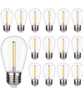 Waterproof S14 LED Light Bulbs Outdoor String Lights Replacement E26 Base 15Pack