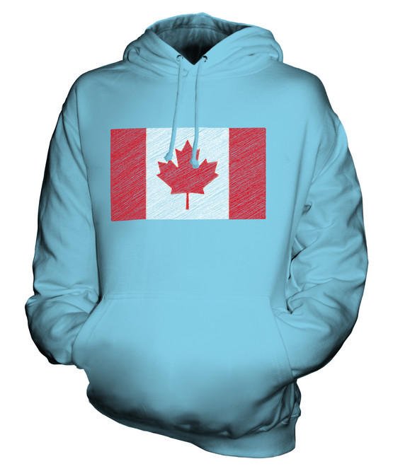 CANADÁ SCRIBBLE FLAG UNISEX SUDADERA CON CAPUCHA REGALO FÚTBOL CANADIENSE