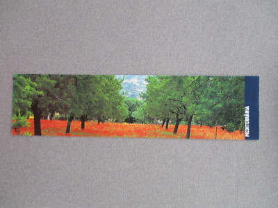 Kunst LESEZEICHEN Allee der Bäume mit Mohnblumen Mohn Foto mediterran