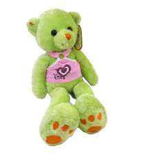 Vintage Y2K plush Aurora Colorful Bear Lime Green w/ tank