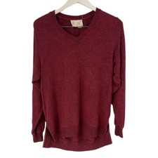 SATURDAY SUNDAY ANTHROPOLOGIE Sweater Maroon Tunic Pullover XS Lightweight
