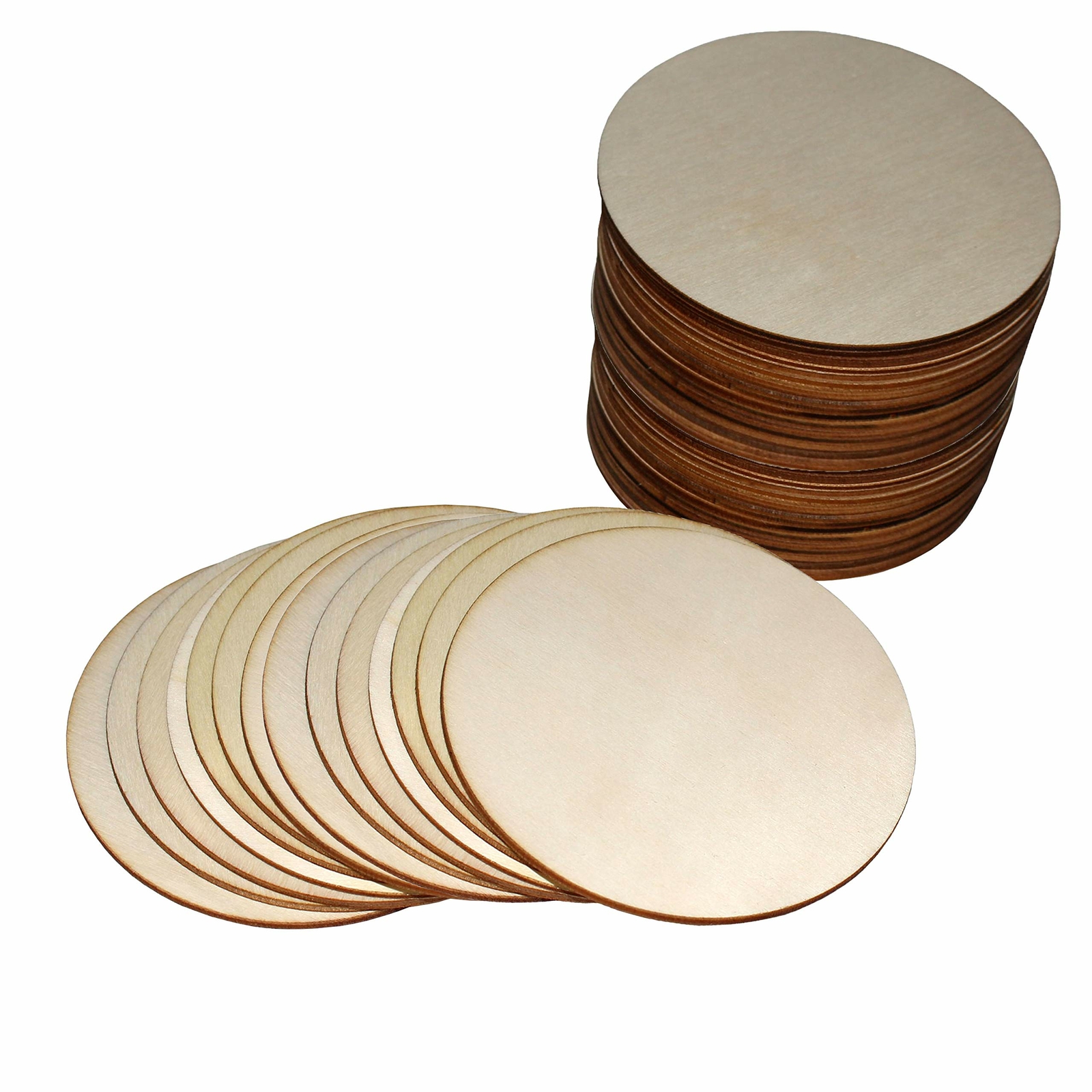 Cerchi Legno (25 Pezzi) - Decorazioni Legno Grezzo Rotondi 10 cm spessore (L4l)