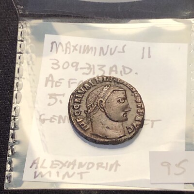 ancient rome Maximinus II Ad 310-313 Ae Follis rev  genius high grade  nice