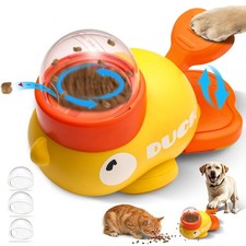 Interactive Dog Toys Food Puzzle Slow Feeder, Cat Treat Dispenser Toy Duck-Sh...