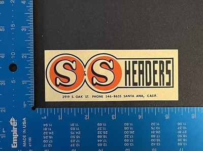 Original Vintage S&S Headers Racing Decal Sticker 70 s Hot Rod Shop Toolbox