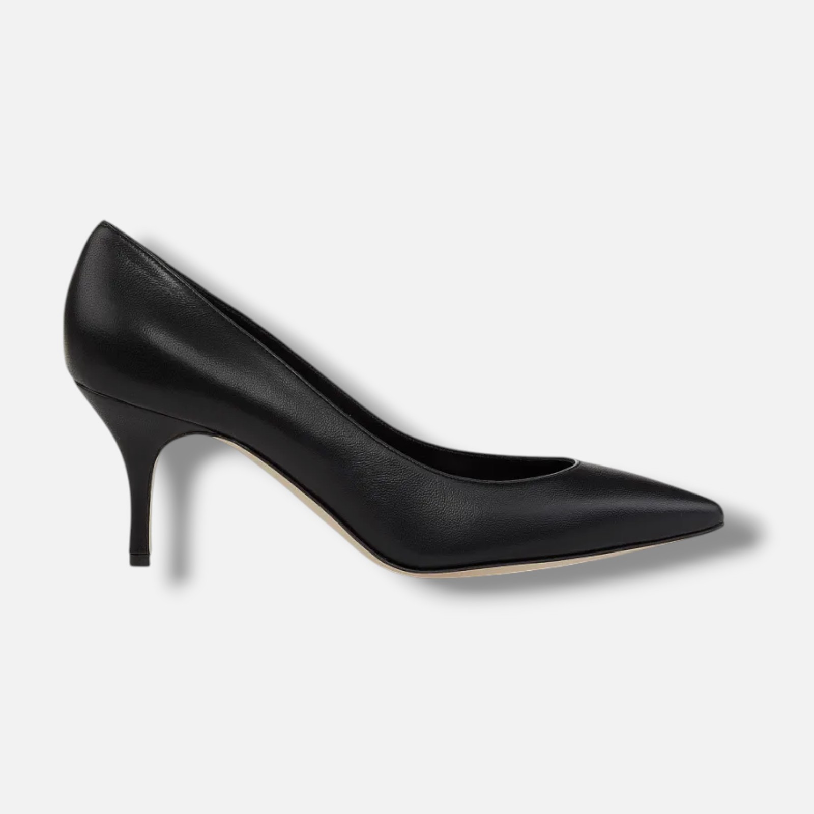 Manolo Blahnik Women's Black Kietta 70MM Lamb Nappa Pumps Size 35.5