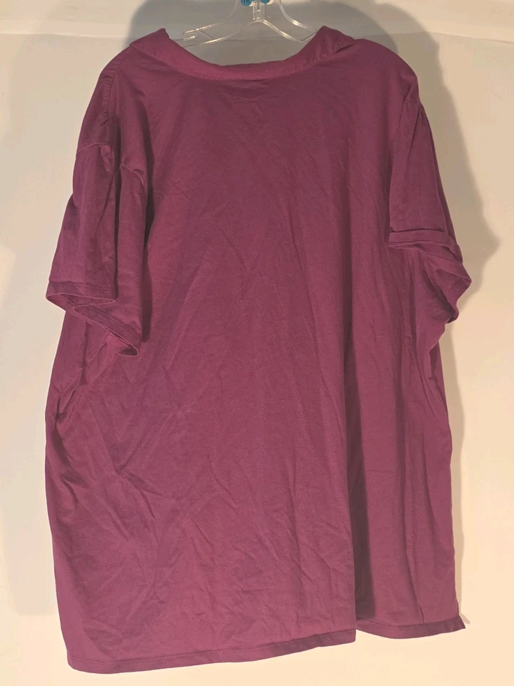 Pullover de manga corta LBW tejido rosa Henley Top para mujer Plus 4X Foto 2 de 3