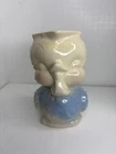 Vintage SHAWNEE POTTERY Bird Chickadee Pitcher/Creamer/Planter Blue & White