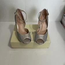 Cathy Jean Silver studded Women's Heels Size 10
