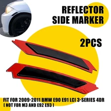 Smoked Front Bumper Reflector Side Marker Lights 2009-2011 Fit BMW E90 E91 LCI