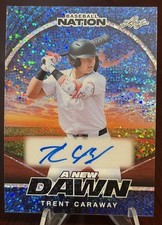 2025 Leaf Baseball Nation New Dawn Auto Trent Caraway #NA-TC1 Blue 6/7