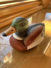 Vtg Ceramic Mallard Duck 3" Shoe Shine Brush Jasco 1982 Lint Hair Brush