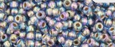 6/0, Toho Seed Beads, 997, Gold-Lined Rainbow LT SAPPHIRE, 10 grams, TR-06-997