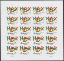 USPS Postage Stamps Sheet of 20 First Class Letter Happy Birthday