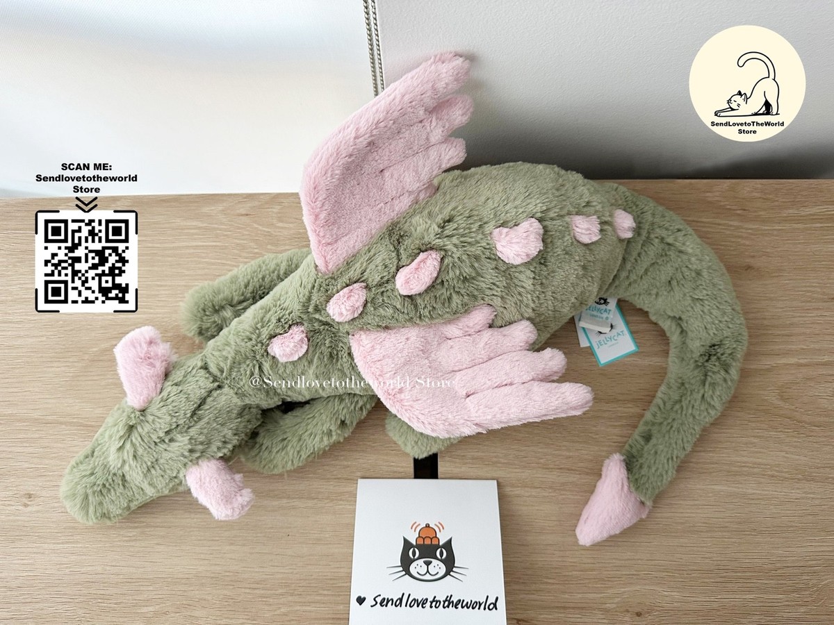 RARE* AUTHENTIC‼️Jellycat Large Malachy Dragon Green tea Matcha