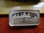 Christmas 1973 Franklin Mint 2.31 Ounce Solid Sterling Silver Bar - 1000 Grains