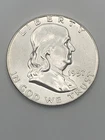 1957 Ben Franklin 90% Silver Half Dollar Brilliant Uncirculated STUNNING