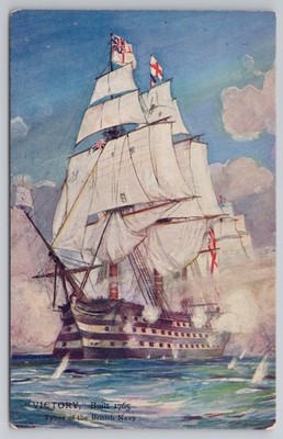 HMS Victory 1765 Typen der britischen Marine Valentinstag Artotyp Postkarte Marine