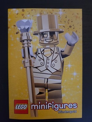 New Mr. Gold Lego Sticker Sheet Series 10! Rare!