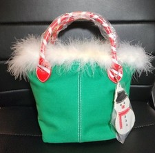 Vintage Preowned NWT Tangobag Christmas Purse / Handbag with Hanging Snowman