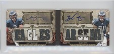2013 Triple Threads Relic Pairs Booklet 4/18 Matt Barkley Zach Ertz Auto x0y